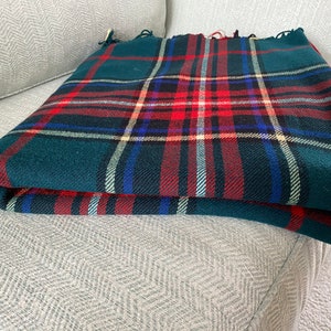 Swando Tartan Plaid Wool Blanket - Made In England - Shabby, Cottage, Camp, Cabin