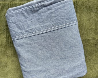 Vintage Ralph Lauren Chambray Blau Twin Größe Flaches Blatt