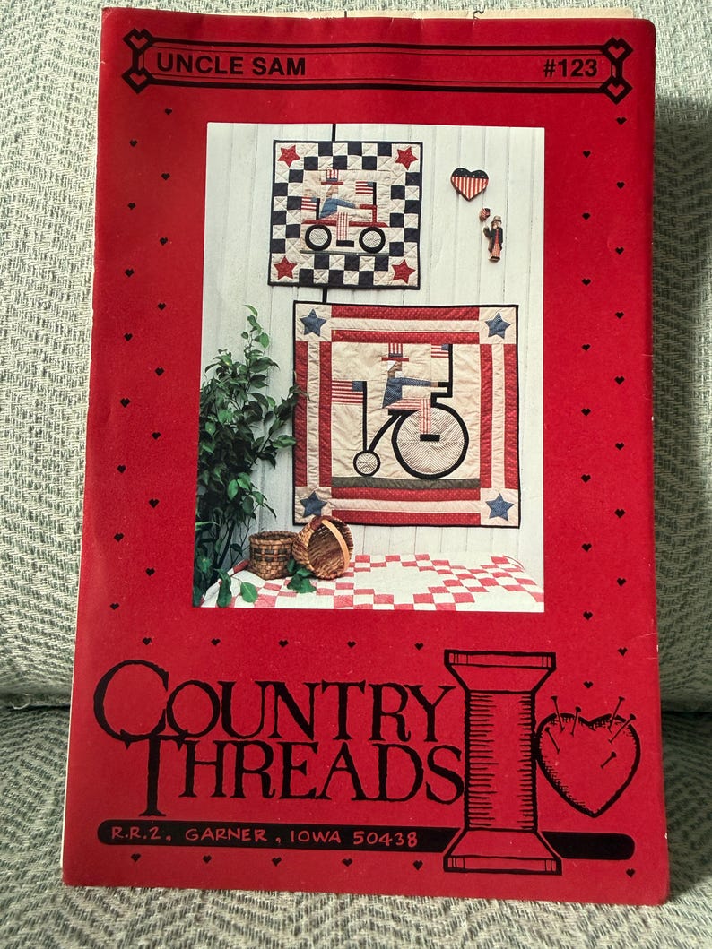 Uncle Sam Quilt Pattern Uncle Sam Mini Quilt Pattern - by Country Threads - America 250! - Etsy