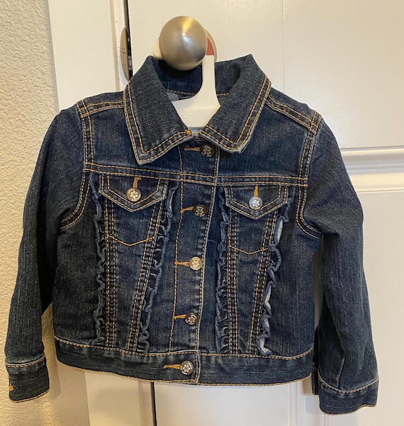 Girls Denim Jacket - Ruffle Trim, Size 2T - The Children's Place