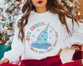 Buddy narwhal elf Christmas Sweatshirt