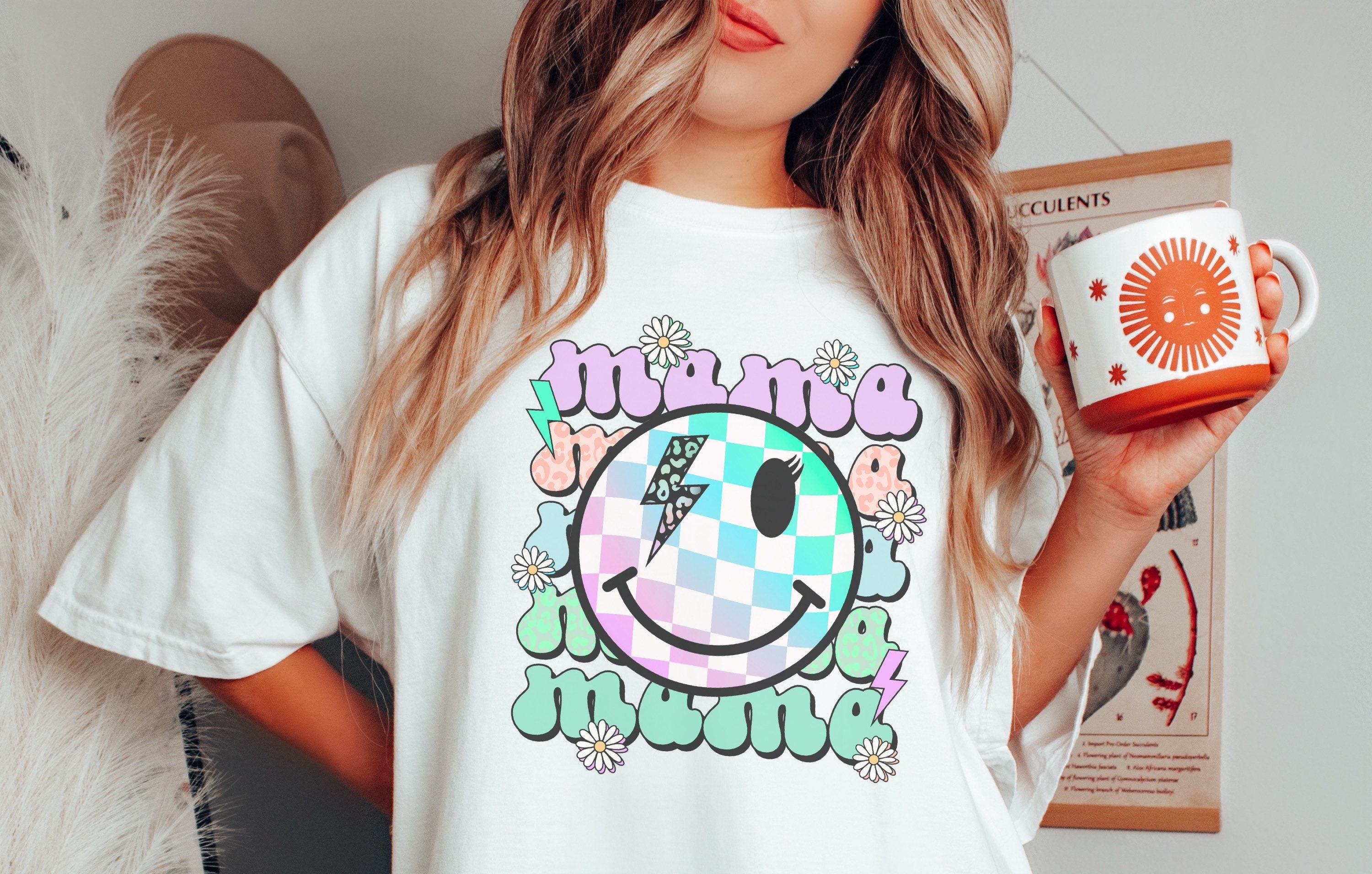 Mama Tshirt, Retro Vintage Style, Smile Face, 90s Inspired,girl