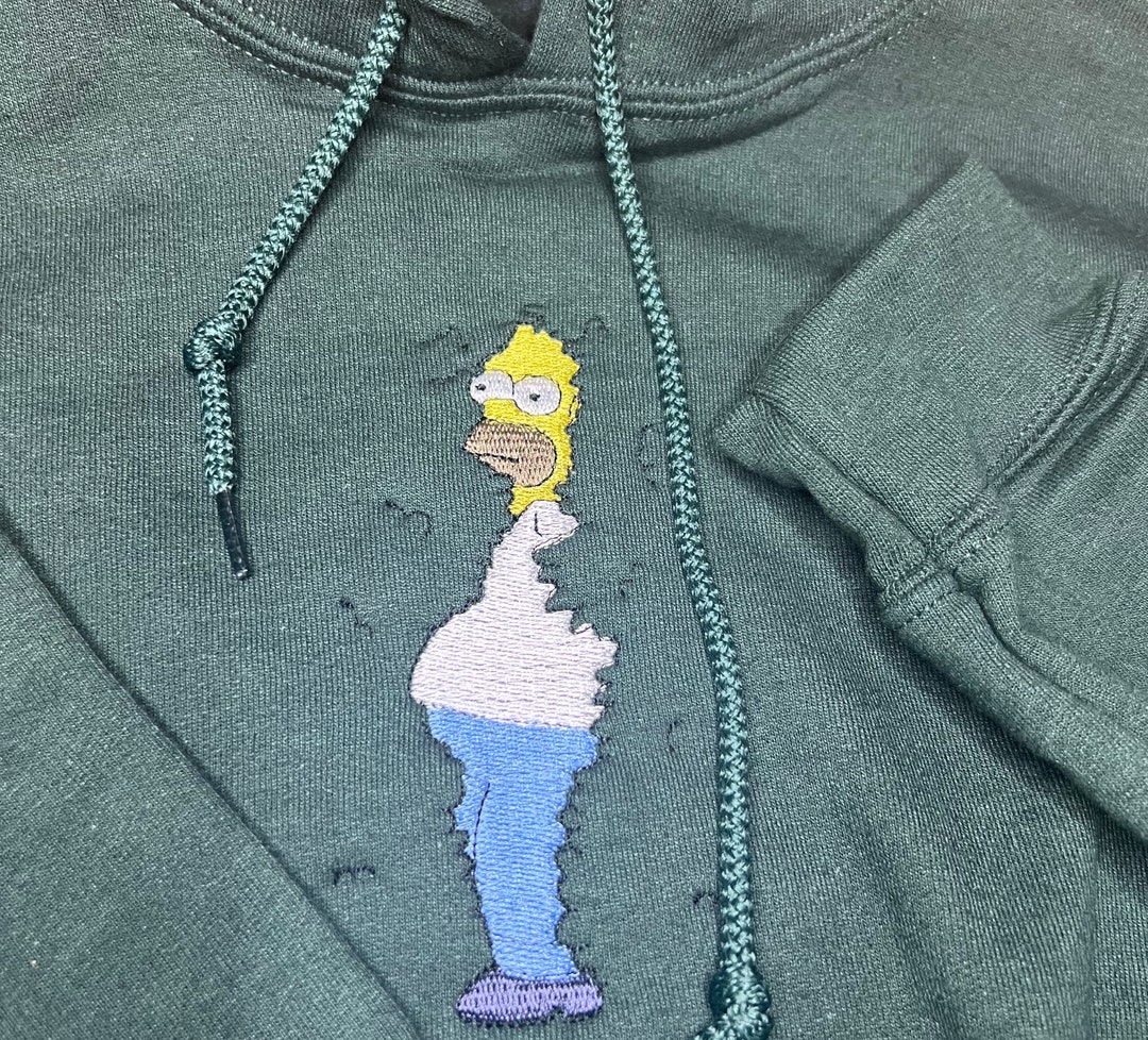 Embroidered Hoodie Homer Bushes Meme Simpsons - Etsy