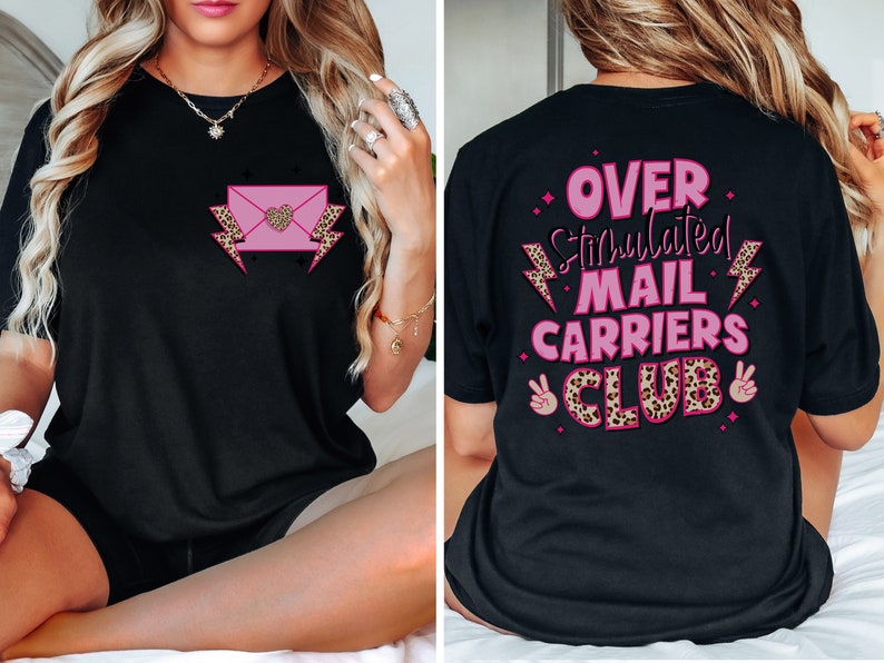 Mail Carrier Shirt, overstimulated, Mail Lady Shirt,Gift for Mailwomen,Mail Carrier Tee,Funny Postal Worker Shirt,Funny Mail Lady Gift bild 3