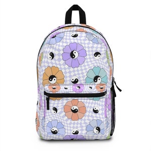 checkerboard flower mini backpack Floral Checkered Backpack