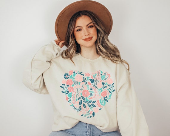 Flower Sweatshirt Wildflower Women Sweatshirts plus Size Etsy