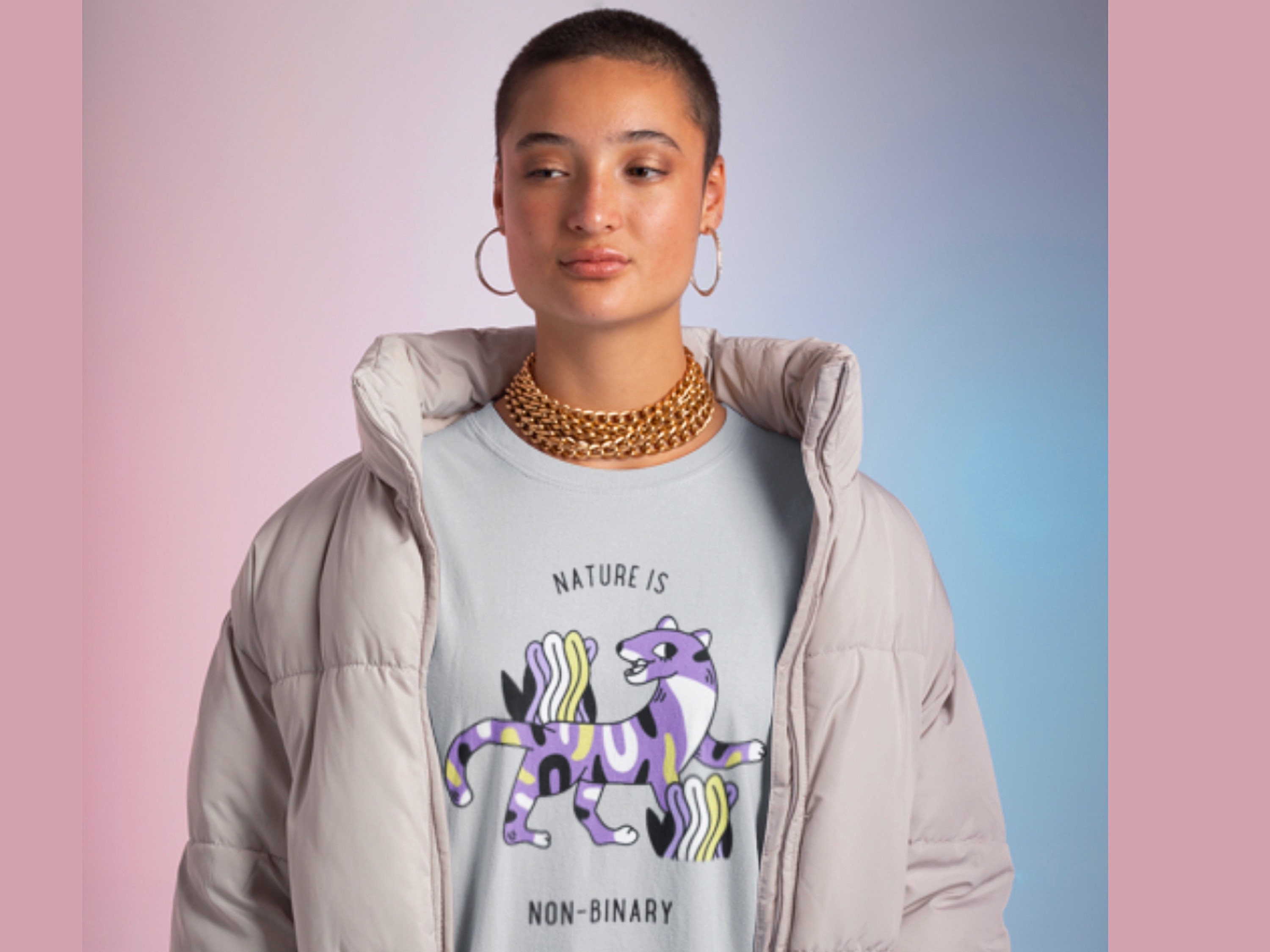 Nature is Non binary nonbinary Pride Shirt Non Binary Pride Gift