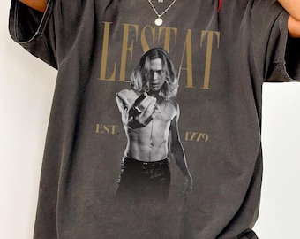 Lestat vampyr vintage-t-shirt | Gotisk filmkaraktärströja Intervju med vampyren i bekväma färger