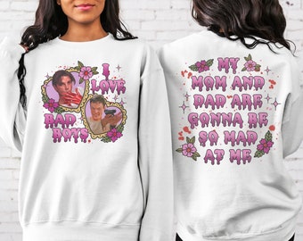 I love bad boys Crewneck Sweatshirt, horror movie shirt, funny scary tshirt