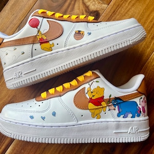 Custom Winnie the Pooh Bear Hand-Painted Nike Air Force 1’s | ADULT SIZING