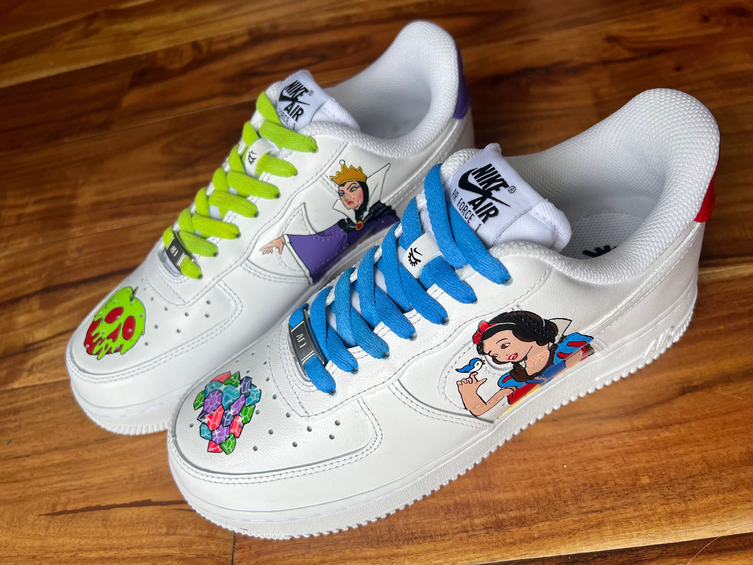 Custom Fairytale Snow White Hand-painted Nike Air Force 1's - Etsy