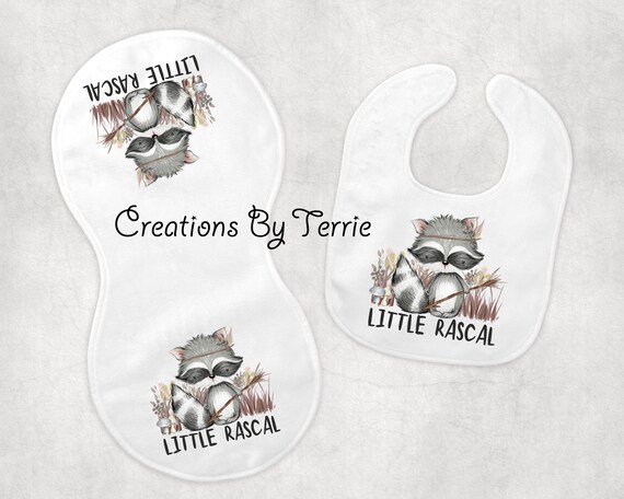 Baby Boy Gift Set baby Shower Gift Set Little Rascal Bib and Burp