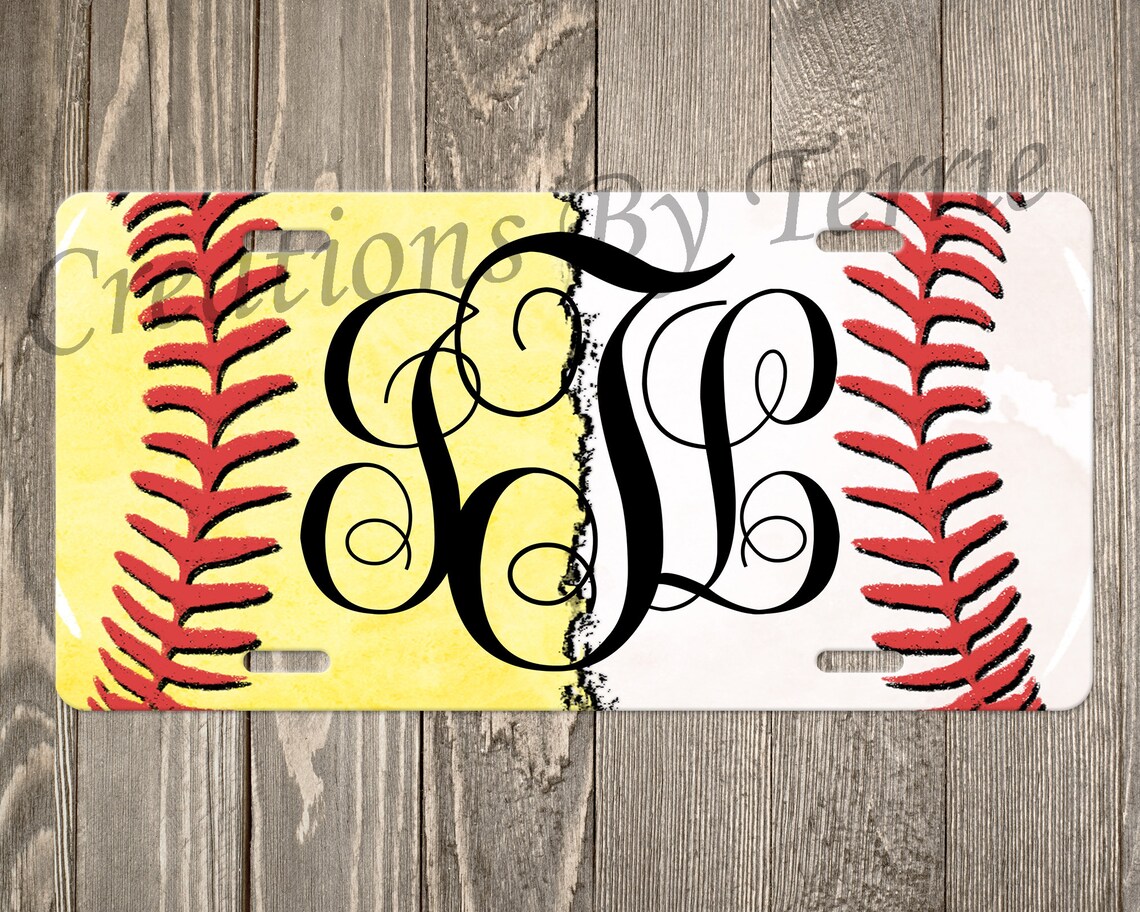 Softball/baseball MOM Front License Plate Monogram Custom Etsy UK