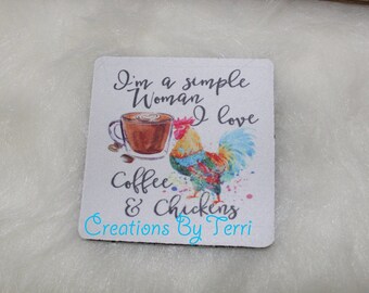 Cute Coaster-Morning coffee-Chicken Coasters, Rooster- Desk Coaster, Chicken Gifts, Chicken Lovers Gift,Farmhouse Decor