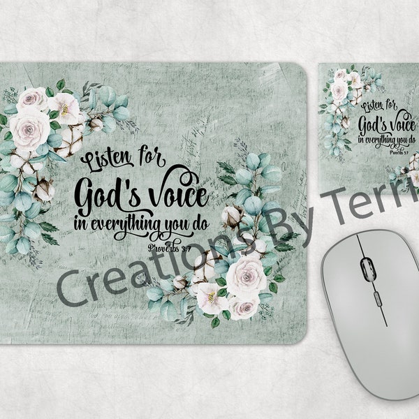 Christian Bible Verse Mouse Pad - Mouse Pad - Computer mouse pad -  Office accessory - Co Workers gift