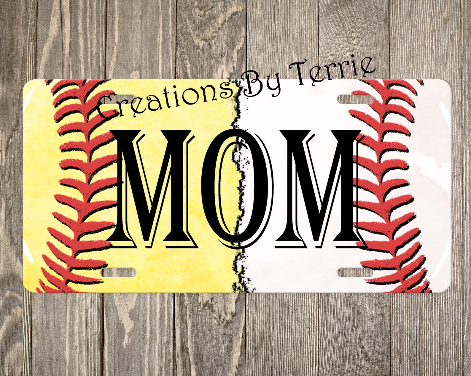 Softball/baseball MOM Front License Plate Monogram Custom Etsy