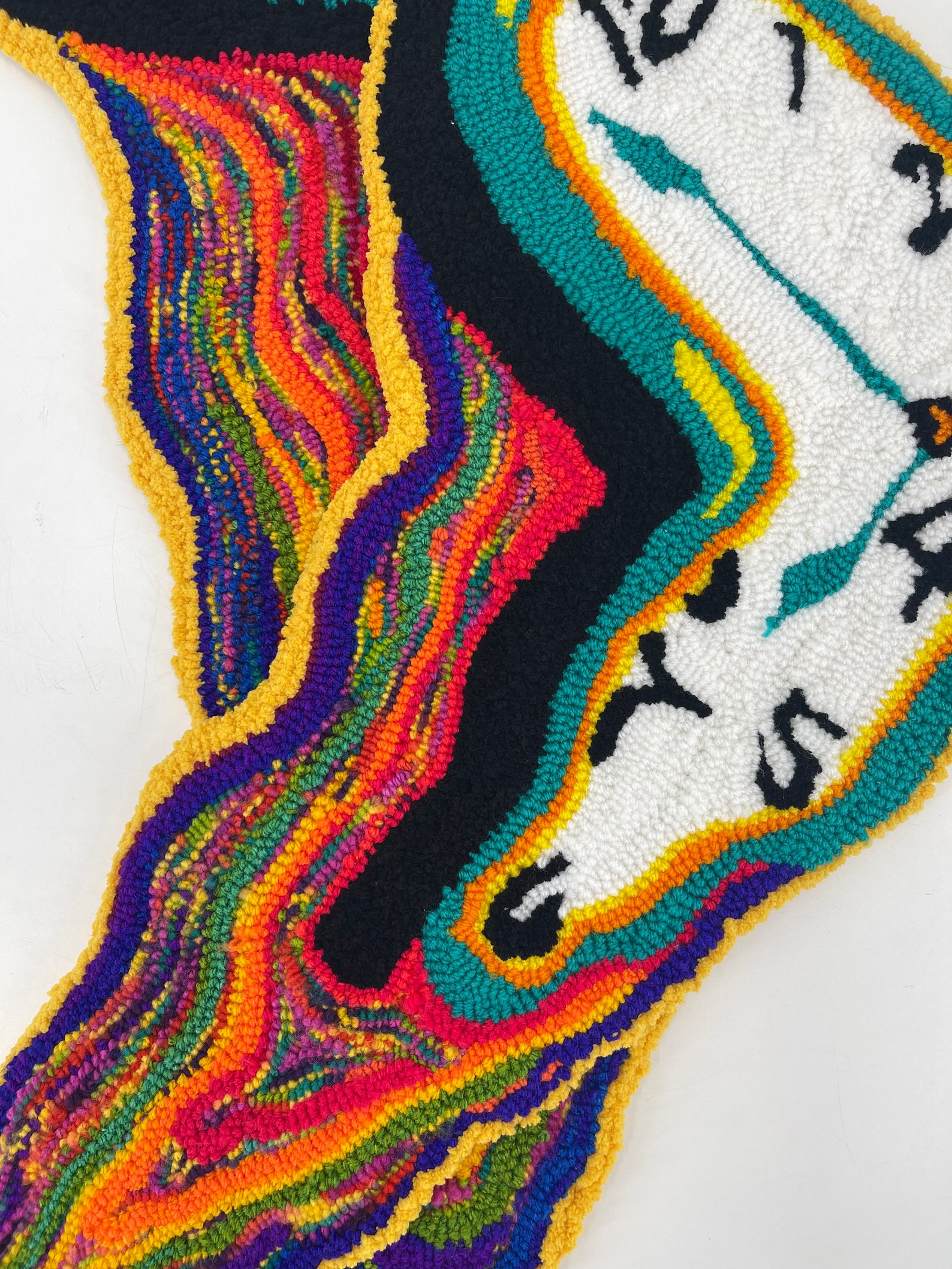 Dalí Melting Clock Rug Abstract Tufted Wall Hanging Etsy