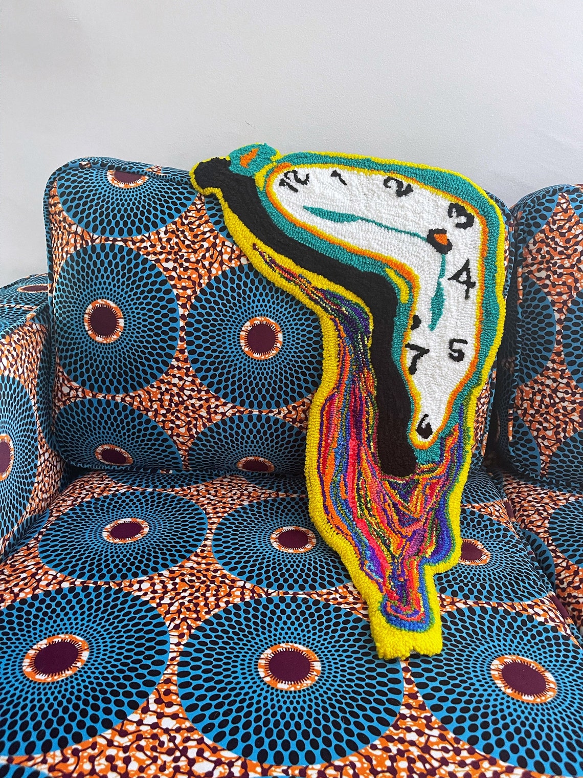 Dalí Melting Clock Rug Abstract Tufted Wall Hanging Etsy