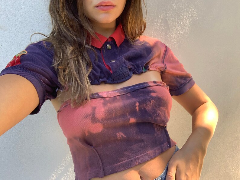 Two piece tie dye vintage crop top set