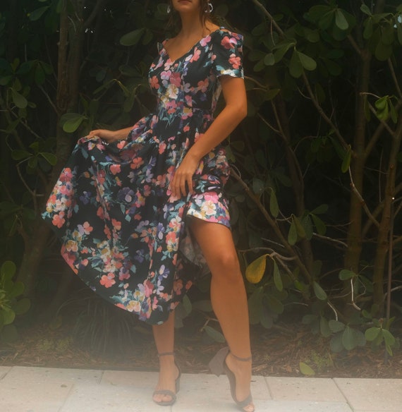 Lovely vintage 1980s floral dress - image 5