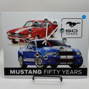 Clock / Ford 50 Year Mustang Metal Clock / Wall Clock / Housewares / Wall Decor / Man Cave / Garage Clock Automotive / Man Decor