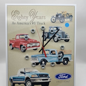 Clock / Ford Truck Metal Clock / Wall Clock / Housewares / Wall Decor / Man Cave / Garage Clock Automotive / Man Decor