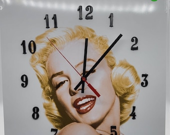 Marilyn Monroe Metal Wall Clock: Retro Home Decor (17"x12")