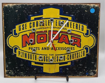 Mopar Metal Garage Clock: Automotive Wall Decor