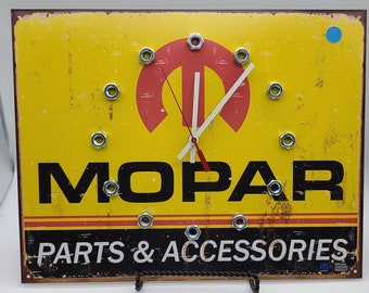 Clock / Mopar Metal Clock / Wall Clock / Housewares / Wall Decor / Man Cave / Garage Clock Automotive / Man Decor