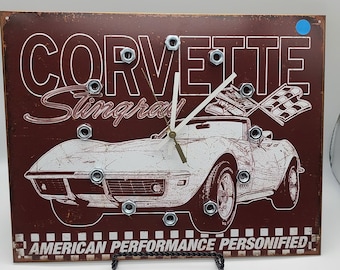 Chevrolet Corvette Metal Clock: Chevrolet Decor