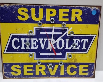 Chevrolet Metal Clock: Automotive Garage Decor
