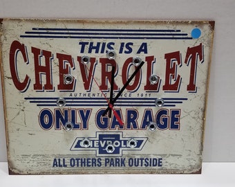 Clock / Chevrolet Metal Clock / Wall Clock / Housewares / Wall Decor / Man Cave / Garage Clock Automotive / Man Decor