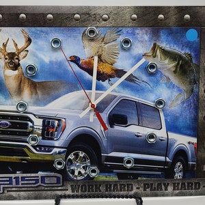 Clock / Ford Truck Metal Clock / Wall Clock / Housewares / Wall Decor / Man Cave / Garage Clock Automotive / Man Decor