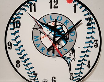 Florida Marlins Baseball Metal Clock: Unique Sports Decor