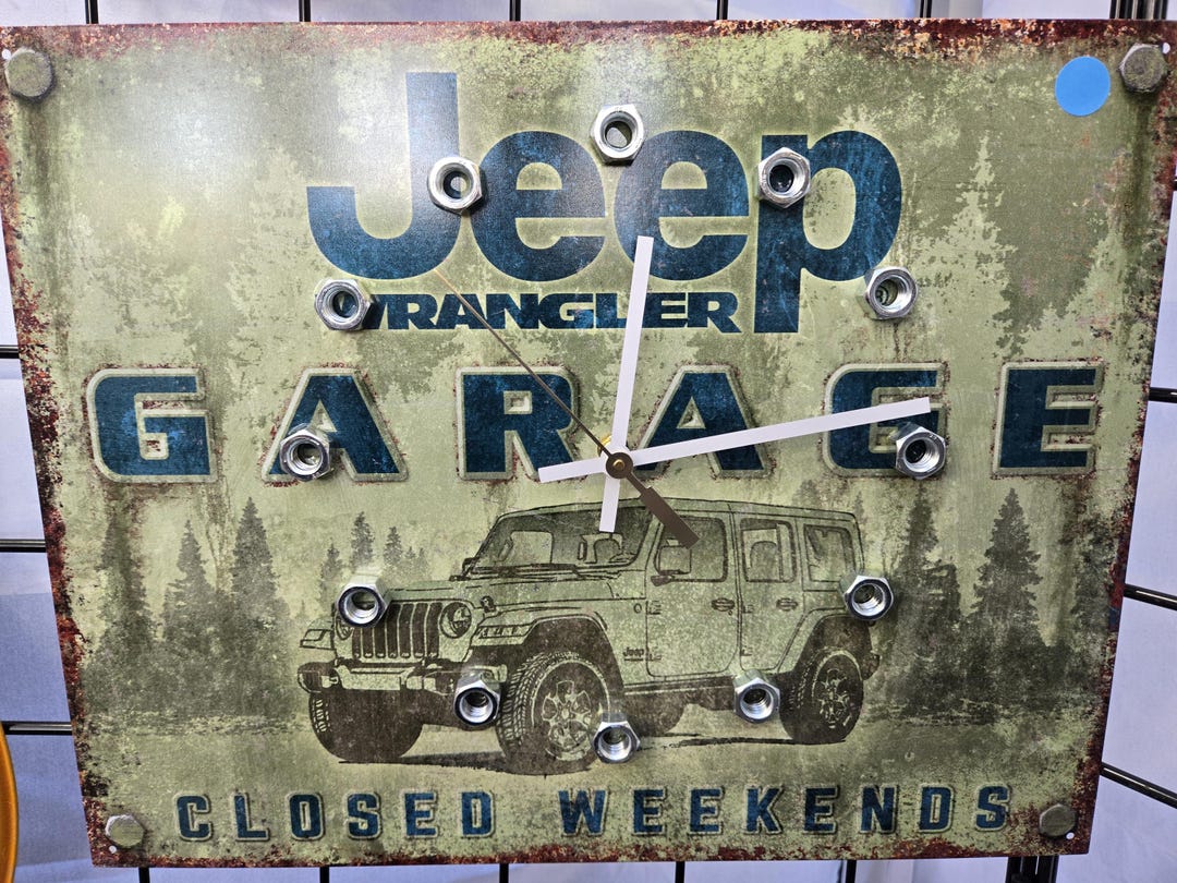 Jeep Wrangler Metal Wall Clock: Automotive Garage Decor - Etsy