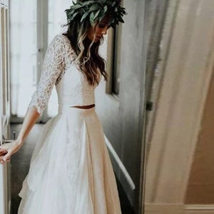 PreOrder Handmade Woods Nymph Calliste Bride wedding dress, boho dress, beach wedding dress, romantic gown,lace wedding dress, bare skin