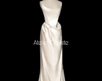 Robe de mariée MARILYN, robe de haute qualité, robe haute couture, robe de soirée, robe noire, robe corset, robe en soie, robe en satin