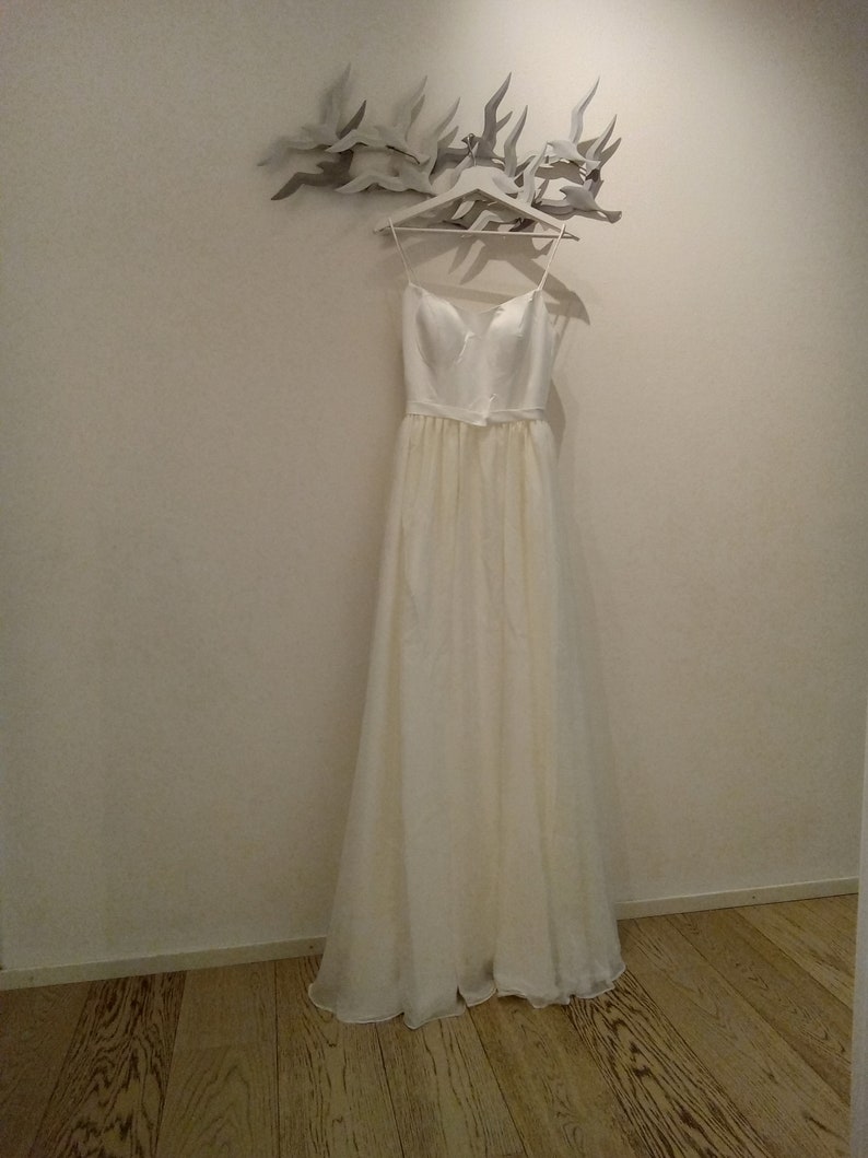 PreOrder Handmade BALLET Calliste bride boho wedding dress, dual color bridal dress, vintage wedding dress, ethereal wedding dress image 4