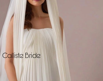 PreOrder Handmade elegant pleated bridal veil