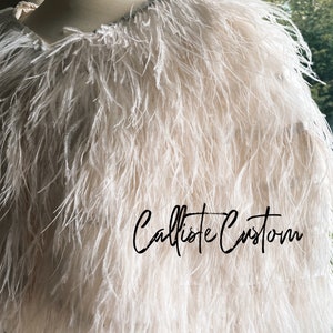 PreOrder Handmade Calliste bridal shawl, bridal bolero, bridal cape, bridal cover, feather ostrich high quality bolero