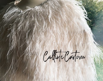 PreOrder Handmade Calliste bridal shawl, bridal bolero, bridal cape, bridal cover, feather ostrich high quality bolero