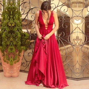 red boho wedding dress