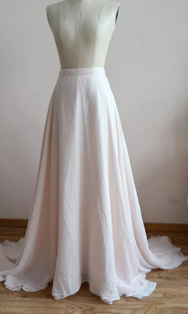 PreOrder Handmade Calliste Bride wedding skirt, boho dress, romantic wedding dress, chiffon maxi skirt, romantic skirt, double color skirt image 5