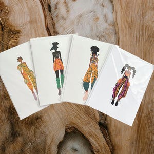 Conjunto de cartões de felicitações afro-americanos | Cartão de felicitações para todas as ocasiões | Cartão de felicitações do mês da história negra | Cartão Black Is Beautiful | Loja de propriedade de negros