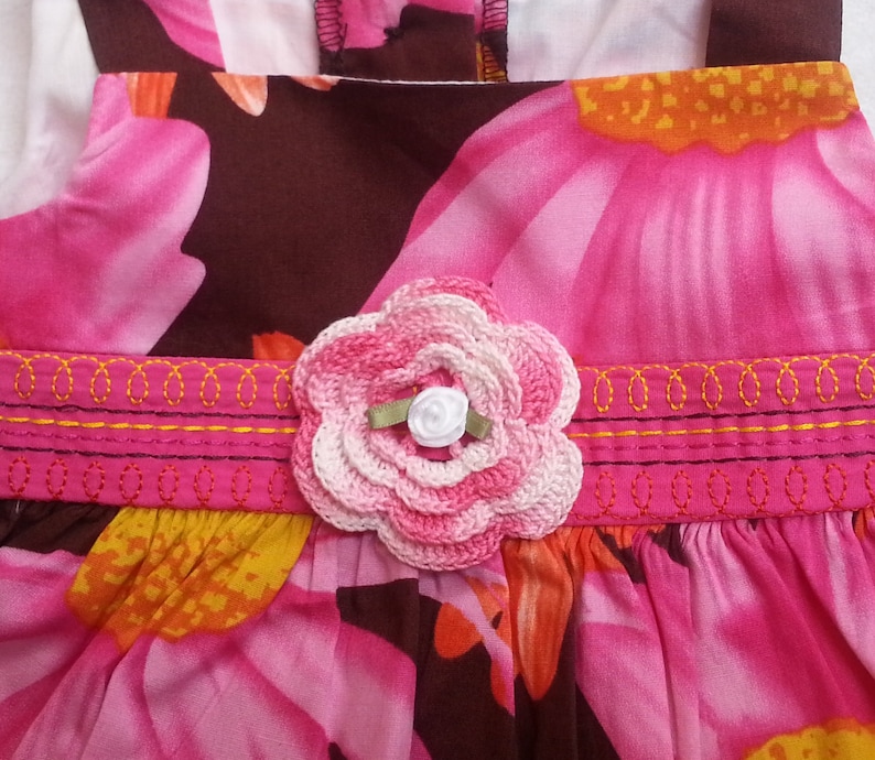 Handmade Irish Rose 2T 24 months 3T Sizes 3-6 months and 10 years Infant Toddler Girls Pink Brown Floral Dress Sundress