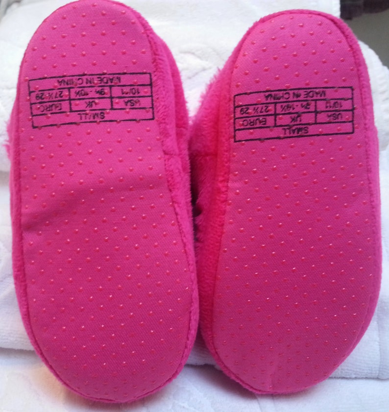 approx 4T-5T Three Sizes: 1011 12 and 34 Handmade Irish Roses Toddler Girls Hot Pink Sequin Faux Fur Slippers