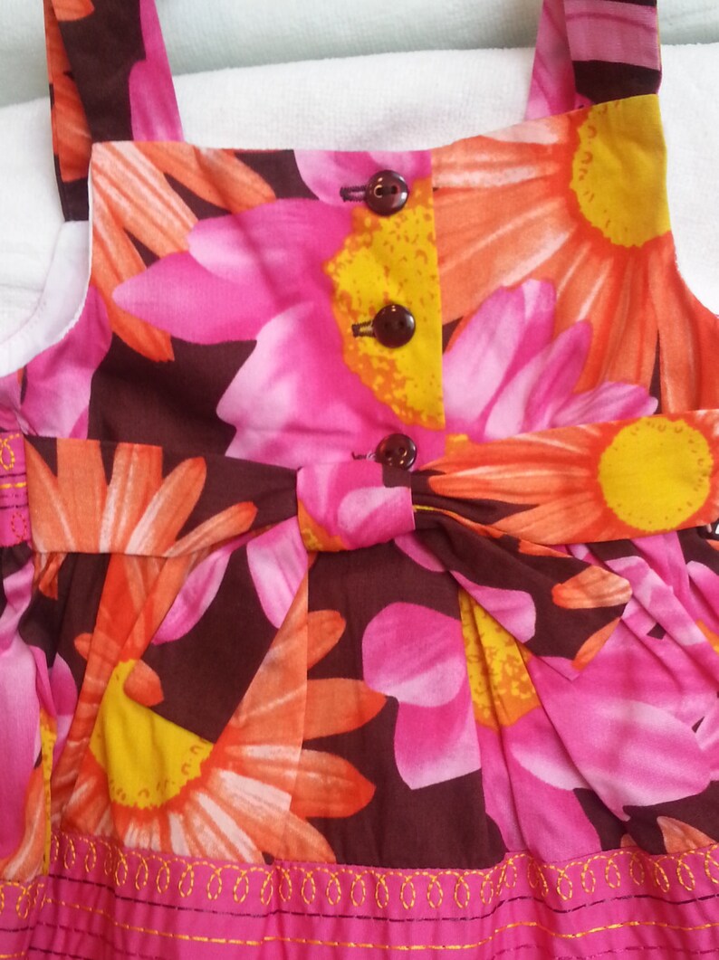 Handmade Irish Rose 2T 24 months 3T Sizes 3-6 months and 10 years Infant Toddler Girls Pink Brown Floral Dress Sundress