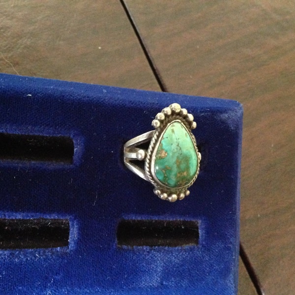 Immobilier sterling anneau turquoise amérindienne Navajo trouver taille 8