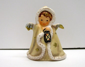 Vintage Goebel Angel with Lantern - Gold Angel with Wings - Porcelain Christmas Angel - Goebel Weihnacht - Robson 1958 - 41 412 09