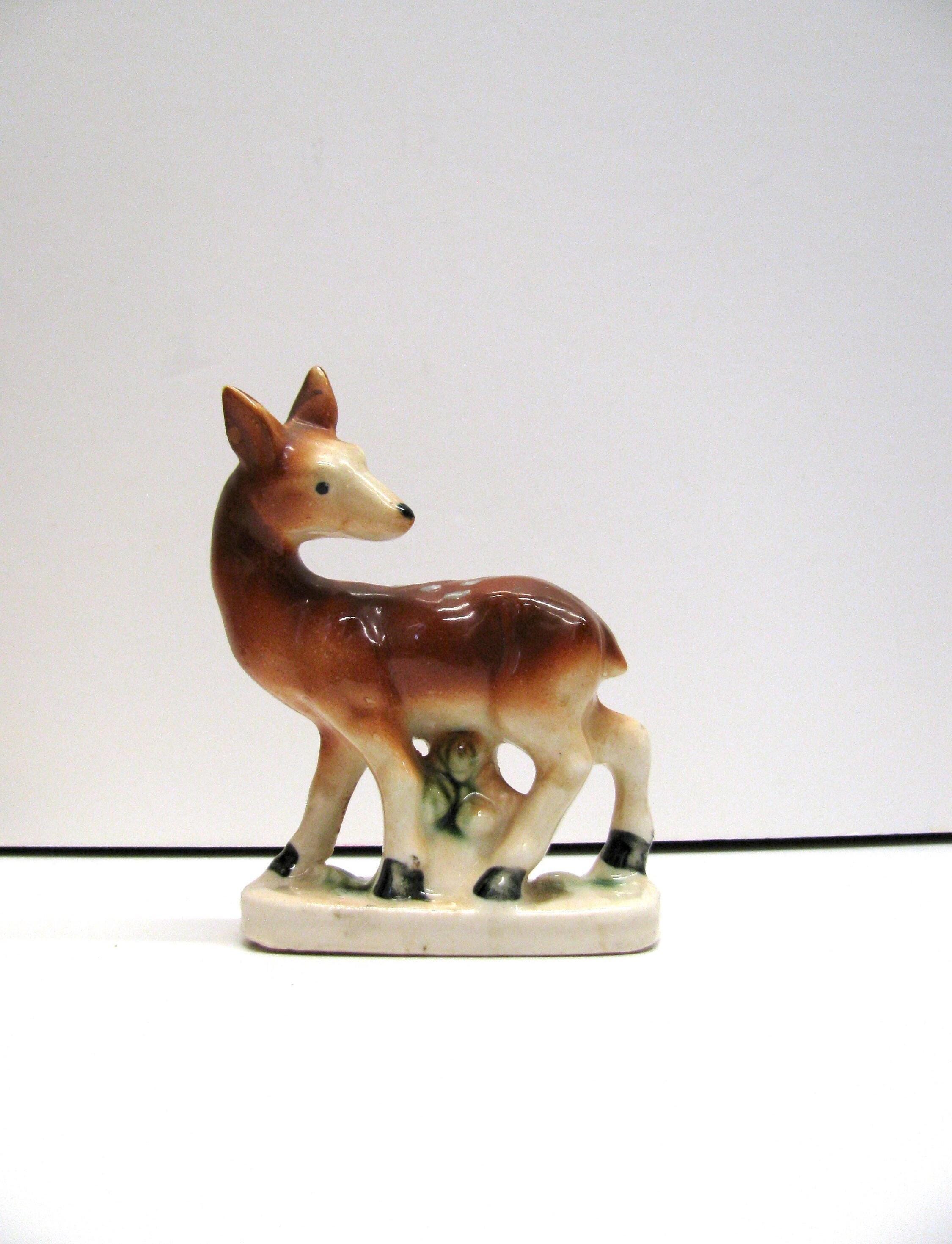 Vintage Ceramic Deer Figurine - Ceramic Woodland Deer - 1950s